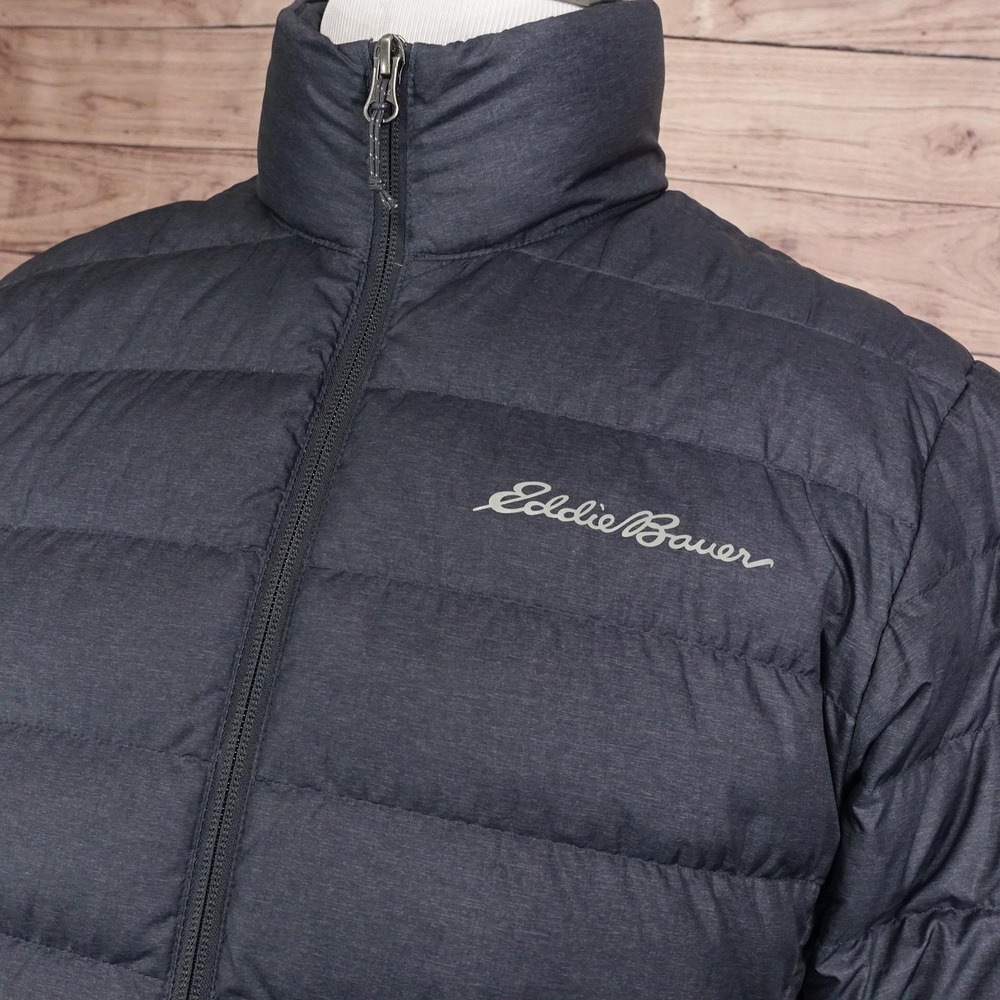 Eddie Bauer Jacket Mens Small Gray EB650 Down Puffer Full Zip Lightweight - Picture 2 of 10